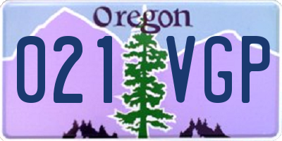 OR license plate 021VGP
