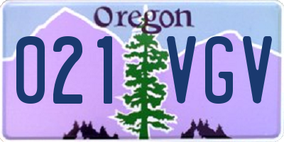 OR license plate 021VGV