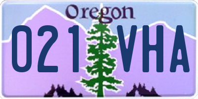 OR license plate 021VHA