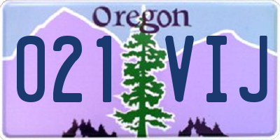 OR license plate 021VIJ