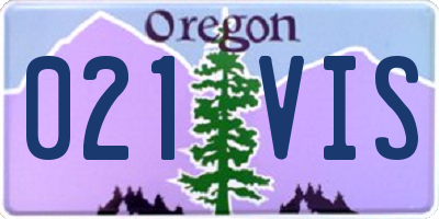 OR license plate 021VIS