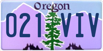OR license plate 021VIV