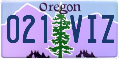 OR license plate 021VIZ