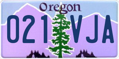 OR license plate 021VJA