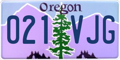 OR license plate 021VJG