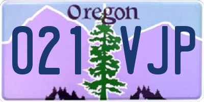 OR license plate 021VJP
