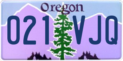 OR license plate 021VJQ