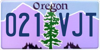 OR license plate 021VJT