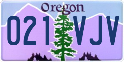 OR license plate 021VJV