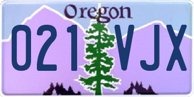 OR license plate 021VJX