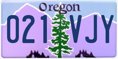 OR license plate 021VJY