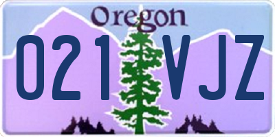 OR license plate 021VJZ