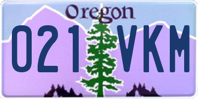 OR license plate 021VKM