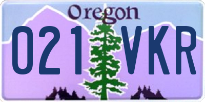 OR license plate 021VKR