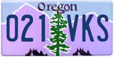 OR license plate 021VKS
