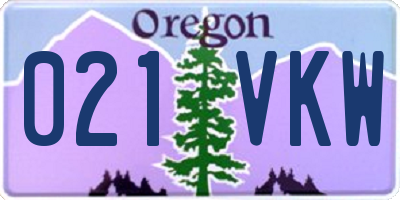 OR license plate 021VKW