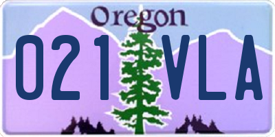 OR license plate 021VLA