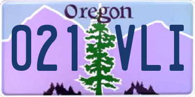 OR license plate 021VLI
