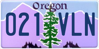 OR license plate 021VLN