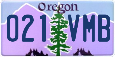 OR license plate 021VMB