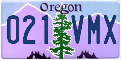 OR license plate 021VMX