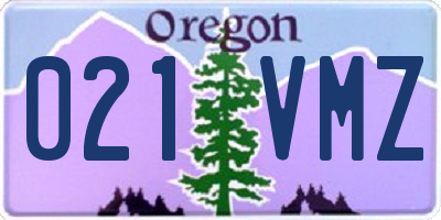 OR license plate 021VMZ