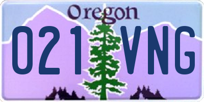 OR license plate 021VNG