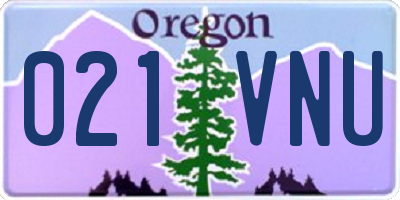 OR license plate 021VNU