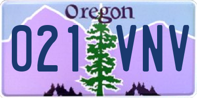 OR license plate 021VNV