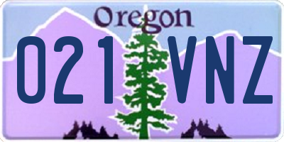 OR license plate 021VNZ