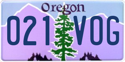 OR license plate 021VOG