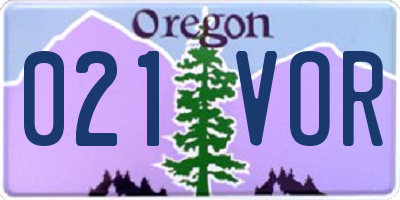 OR license plate 021VOR