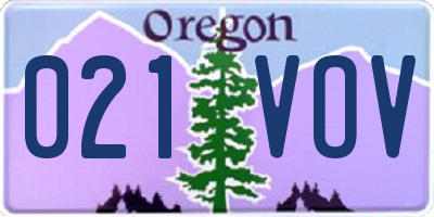 OR license plate 021VOV