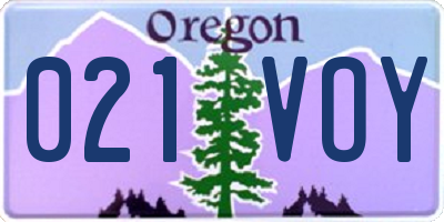 OR license plate 021VOY