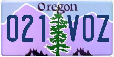 OR license plate 021VOZ