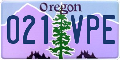 OR license plate 021VPE