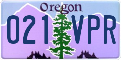 OR license plate 021VPR