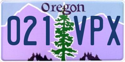 OR license plate 021VPX
