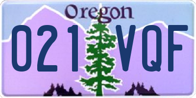 OR license plate 021VQF