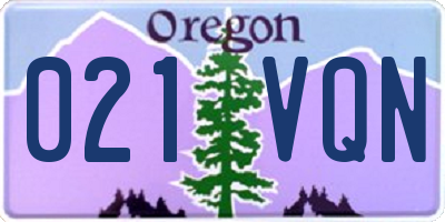 OR license plate 021VQN