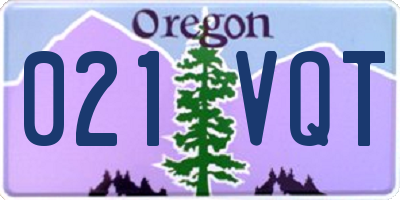 OR license plate 021VQT