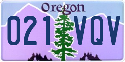 OR license plate 021VQV
