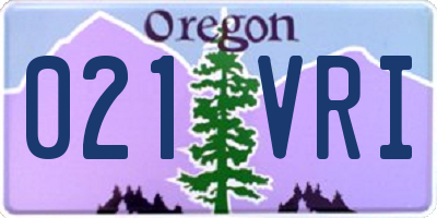 OR license plate 021VRI