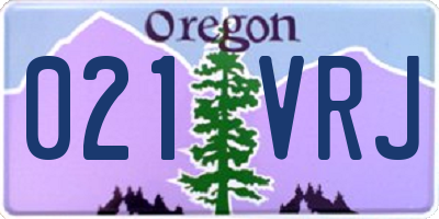 OR license plate 021VRJ