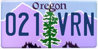 OR license plate 021VRN