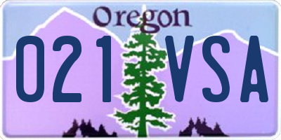 OR license plate 021VSA