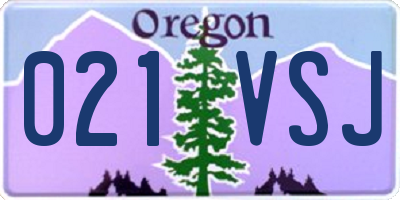 OR license plate 021VSJ