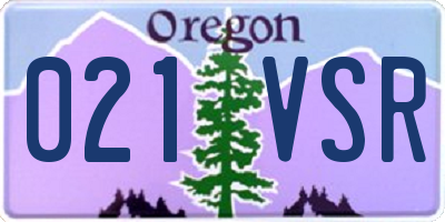 OR license plate 021VSR