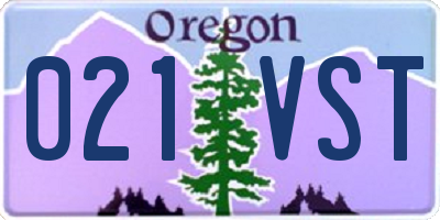 OR license plate 021VST
