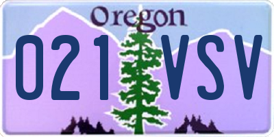 OR license plate 021VSV